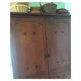 Oak mission style armoire