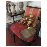 Antique black arm side chair