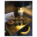 Asian style brass tray 