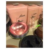Pink vintage canister set 