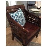 Pair of Porter Maharaja Hand Carved Solid Sheesham Chairs 