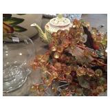 Crystal dish and decoratives 