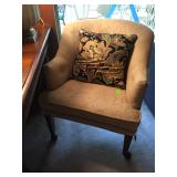 pair of fabric barrel chair