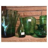 Vintage green glass 