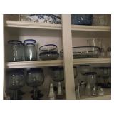 Blue Rim Mexican glassware 