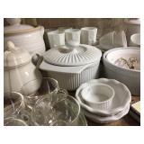 White serving dishes 