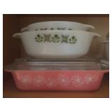 Vintage Pink Daisy Pyrex