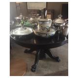 Round antique claw foot dining table 