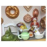 Vintage pottery, copperware 