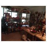 Living room is full of holiday items 
