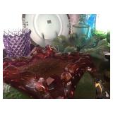 Variety of colored glass decoratives 
