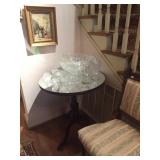 Large Early American patterned glass punch bowl