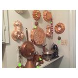 Large collection of copper molds 