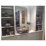 Large collection of silverplate serving pieces 