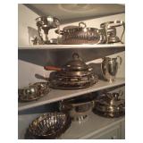 Silver plate serving pieces 