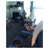 Living Room with Blue Recliner 