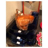 Blue Pyrex Casserole Dishes, Copper Molds 