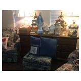 Dresss, Matching Cut Glass Table Lamps 