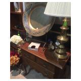 Mahogany Talbe, Brass Table Lamp