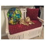 Hand Carved Wooden Bench 