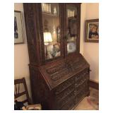 Hand Carved Antique Lion Head Secretary