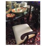Mahogany Dining Table with Glass Top 