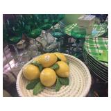 Lemons and Green Wine Glasses 
