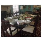 Mahogany Dining Table with Glass Top