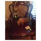 Red Rosewood Carved Armchair