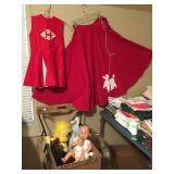 felt poodle skirt and cheerleader costume