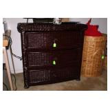 wicker chest, mirror