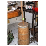 butter churn, branding iron