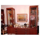 Mid-Century cabinet with matching glass cabinets