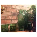 Green decorative glassware