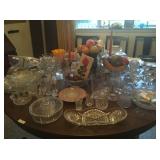 Crystal and china on a claw-foot table