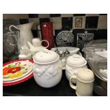 Decorative White Canisters