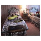 Antique French occasional table, vanity and settee