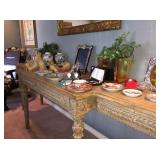 8 1/2 foot long hand carved Console Table