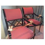FOUR Henredon lacquered / upholstered chairs