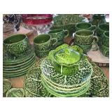 Green Olfaire Cabbage leaf dishes made in Portugal