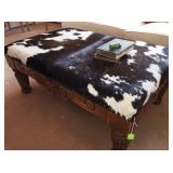 Cowhide ottoman