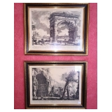 Framed Architectual engravings
