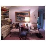 Original artwork, matching chairs and decoratives