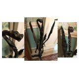 Hand forged fireplace tools by Blacksmith Art Wolfe