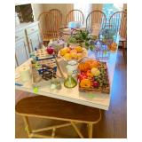 Vintage Bamboo End Table, Festive Decorative Items 