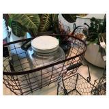 Antique to new metal wire baskets