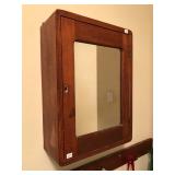 Antique Wooden Medicine Cabinet with key
