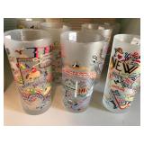 Collection of Vintage Decorative frosted tall glassware