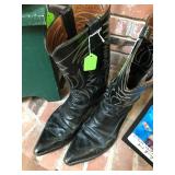 Justin Black Cowhide Mens pointed toe