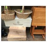 Wooden Wine Boxes and folding TV trays